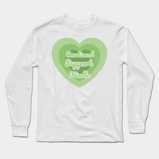 Emotional Support Kindle Green - Text On Gradient Heart Long Sleeve T-Shirt